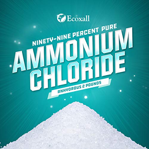 Ecoxall Chemicals - Number 1-99.9-Percent Ammonium Chloride Powder - Anhydrous 2 Pounds - Multiple Uses - Highly Effective for use in Wood Burning, Pyrotechnics, Veterinary, and Laboratories