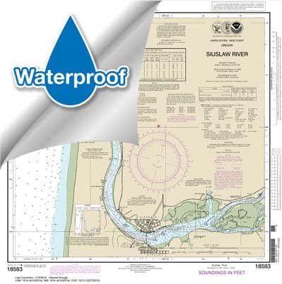 Paradise Cay Publications, Inc. NOAA Chart 18583: Siuslaw River 20.8 x 19.7 (Waterproof)