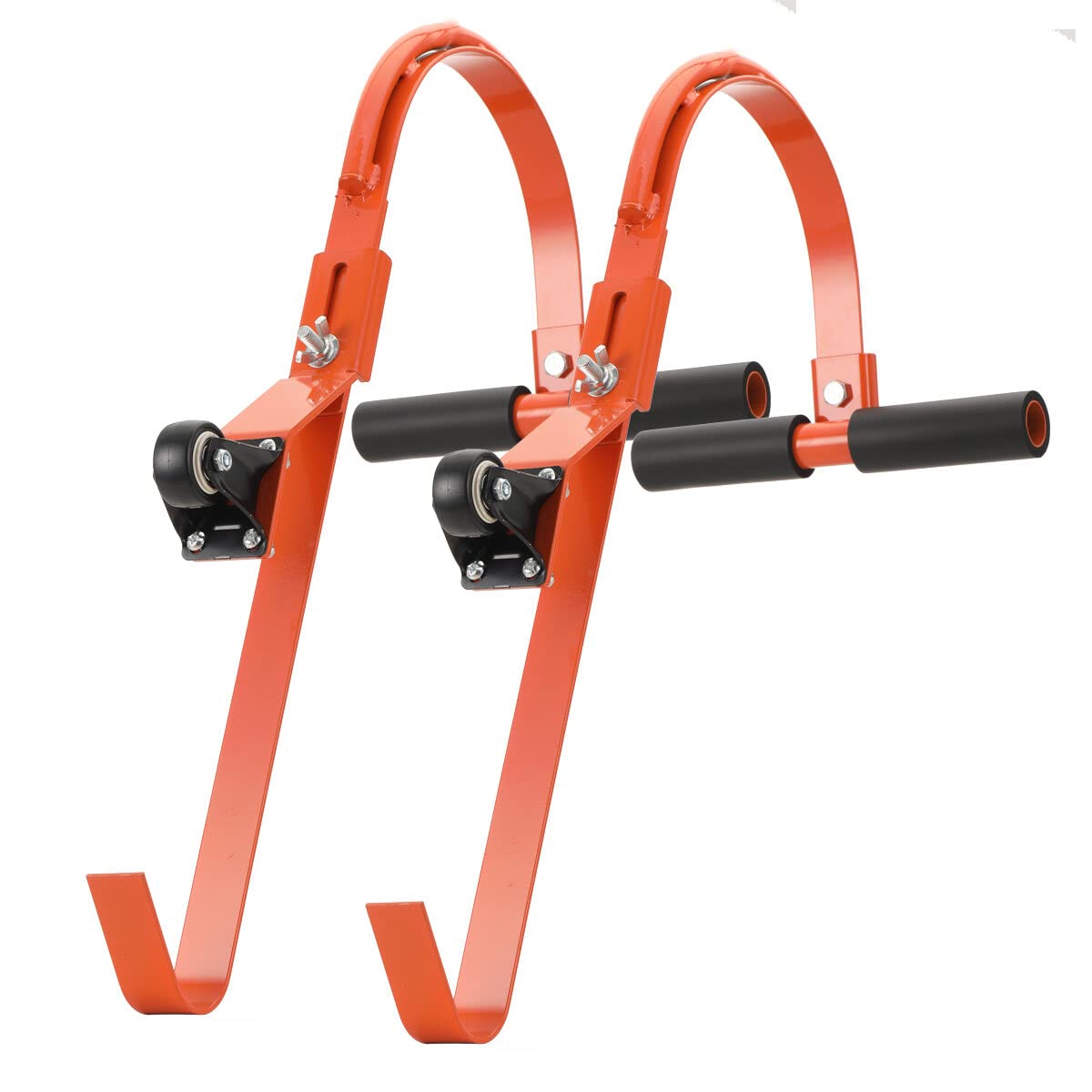 2 Stücke Dachleiterhaken Dachhaken Leiterhaken, Leiterzubehör, Universal Leiter Verlängerung, Stahlleiter Stabilisator für Dach, max 500lbs mit stationären Rädern und Gummigriff T-Bar