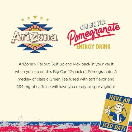 Image of AriZona x Fallout Energy Drink - Pomegranate Green Tea 22 fl oz (12 pack)