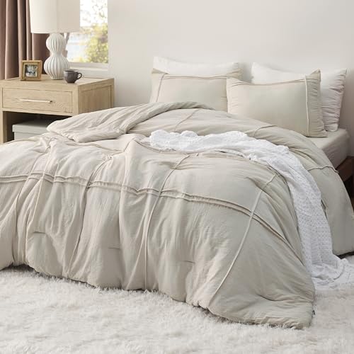 Bedsure Queen Comforter Set with Sheet - 4 Pieces Soft Beige Bedd...