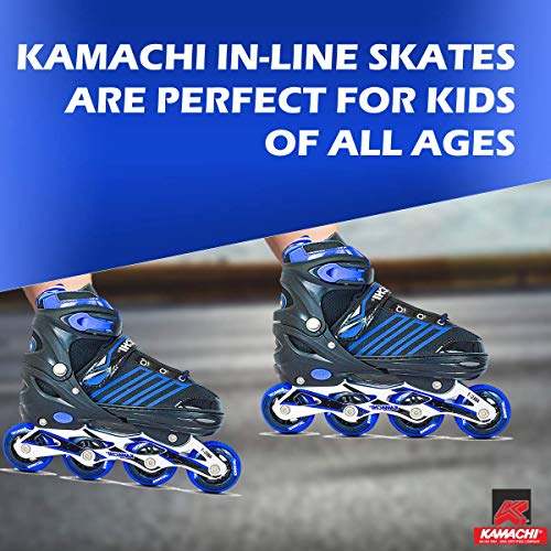 Image of KAMACHI K-1006 Adjustable Aluminium Body Inline Skates (Blue, Medium)