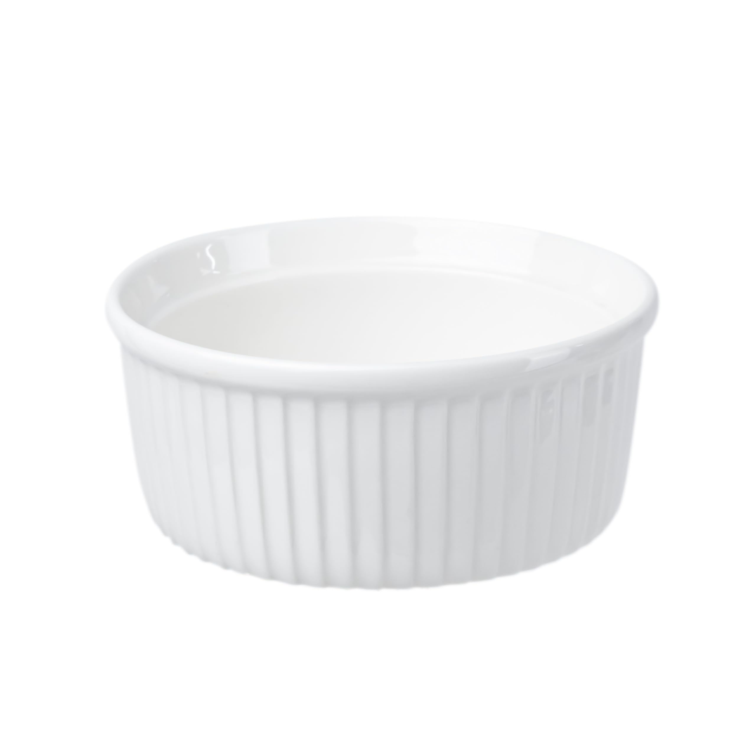 Cuisine Art Ceramic Fine White Ramekin Dish 10cm (D9.8 x H4.4cm Bowl) - Perfect for Baking and Serving Souffles, Appetizers, Casseroles, Desserts, and More