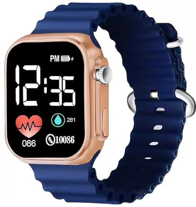 Digital Dial Waterproof Smart Design LED Display Kids Watch for Boys & Girls, Men and Women, Birthday Gift, Rakhi Gift (Age 4-15 Years) (New-Ultra Navy Blue)