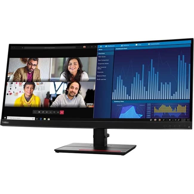 Lenovo ThinkVision P34w-20 - Monitor LCD WLED con display curvo UW-QHD da 34 pollici - 21:9 - Nero corvo - Classe 34 pollici - Tecnologia di commutazione in aereo (IPS) - 3440 x 1440 - 1.07 mil