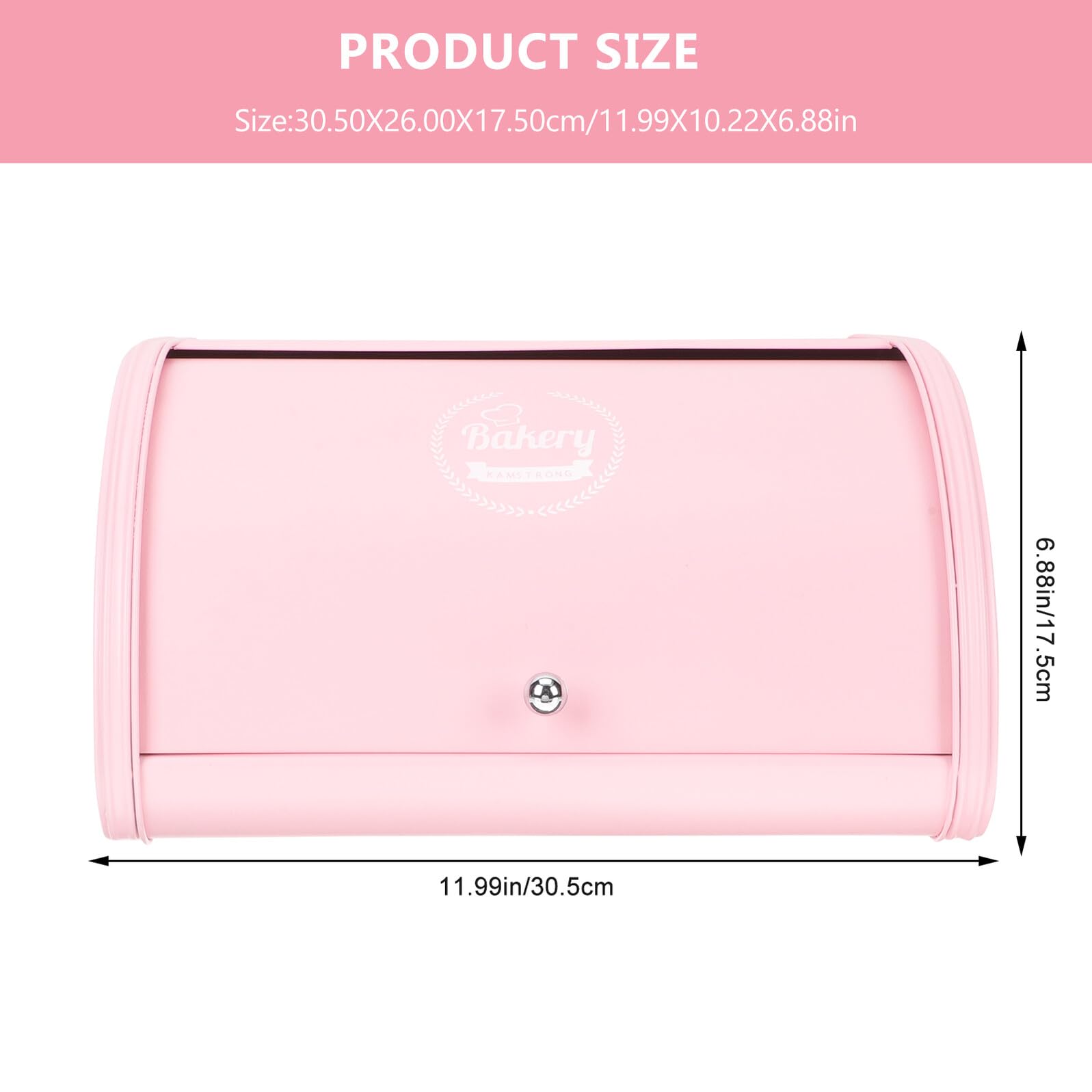 VANZACK Caja de Almacenamiento Metálica Pequeña para Pan Caja de Cocina Portátil de Acero Inoxidable Rosa Contenedor Reutilizable para Guardar Pan y Productos de Panadería