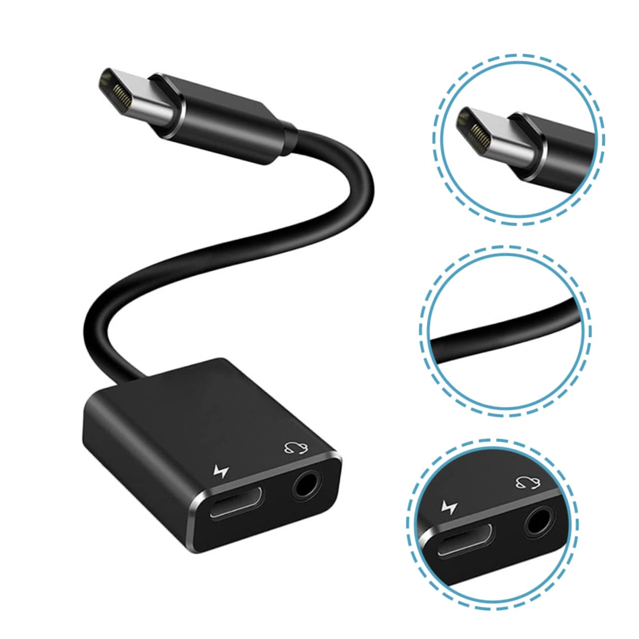 UKCOCO 4pezzi Adattatore Usb c Jack Audio e Carica Accessorio Con Pd Compatibile Con Cuffie Cavo Tpe Flessibile Per Trasmissione Audio Chiara e Uso Sincro