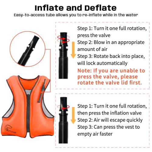 Image of Rrtizan Inflatable Snorkel Vest for Adult, Suitable for Adult 90-220lbs