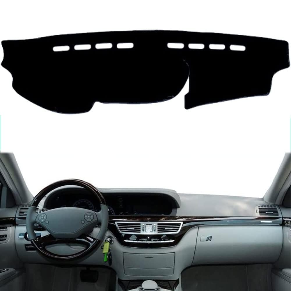 Alfombrilla Protectora para el salpicadero del Mercedes Benz Clase S S300 S320 S400 S500 S600 W221 2006-2013,Almohadilla Protectora a Prueba de luz para el Panel de Instrumentos Central
