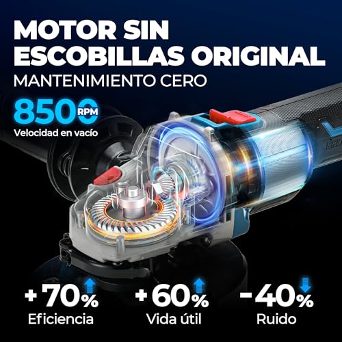 Amoladora angular DongCheng 20V de 125mm inalámbrica con discos de corte 3