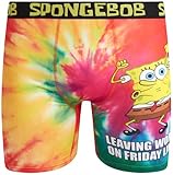 COCO BRANDS SpongeBob SquarePants Mens Underwear Boxer Briefs - 1 Pack/2 Pack/3 Pack Stretch Boxers for Men with No Fly Pouch, Size Large, Leaving Work on Friday Like