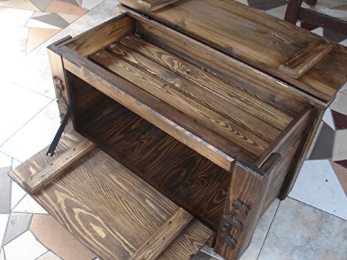 Scarpiera Panca Portaoggetti In Legno Di Pino – Colore Rovere – 120x38x45 Cm – Con Sedile E Appendiabiti Abbinati - copertina