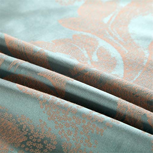 Juego de cama 4pcs Jacquard Luxury Seda Algodón Azul Queen 001 3