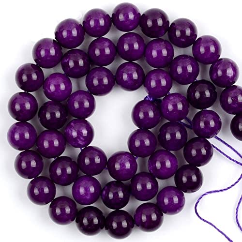 Gfsdjalkj 6/8/10/12mm Natural Purple Sugilite Round Stone Beads for Jewelry Making DIY Needlework Bracelet Necklace Crafts 15