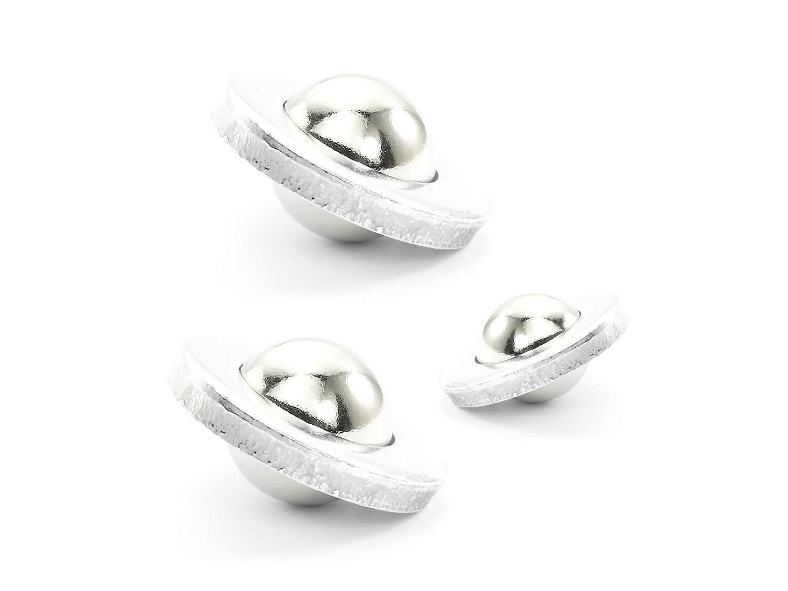 MAGGIESSnaps Triple Pack, Magnetic Snap Buttons, Patented Magnetic Balls for Fastening Fabrics, Alternative to Safety Pin, Includes 2 Mid-Size and 1 Mini Round Magnets - My