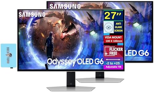 Samsung Odyssey OLED G6 27" QHD Gaming Monitor 360Hz Display with...