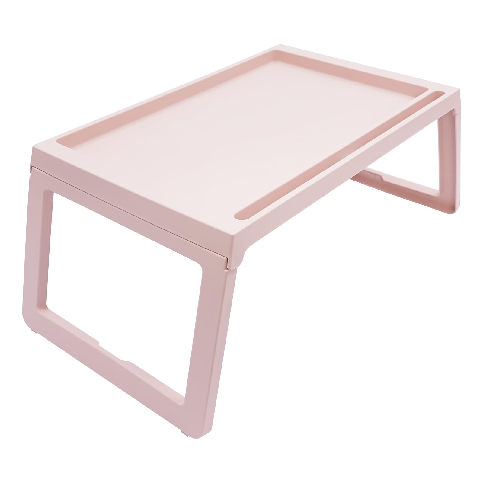 Lot de 4 plateaux de lit pliables en plastique pour enfants et adultes, stable et peu encombrant, pour manger, lire et étudier au lit ou sur le canapé (rose)