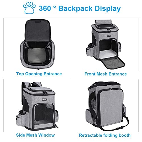HALOVIE Pet Carrier Backpack Expandable for Cats Dogs Under 18 LB, Breathable Mesh Cat Backpack Carrier Bag, Foldable… - Image 5