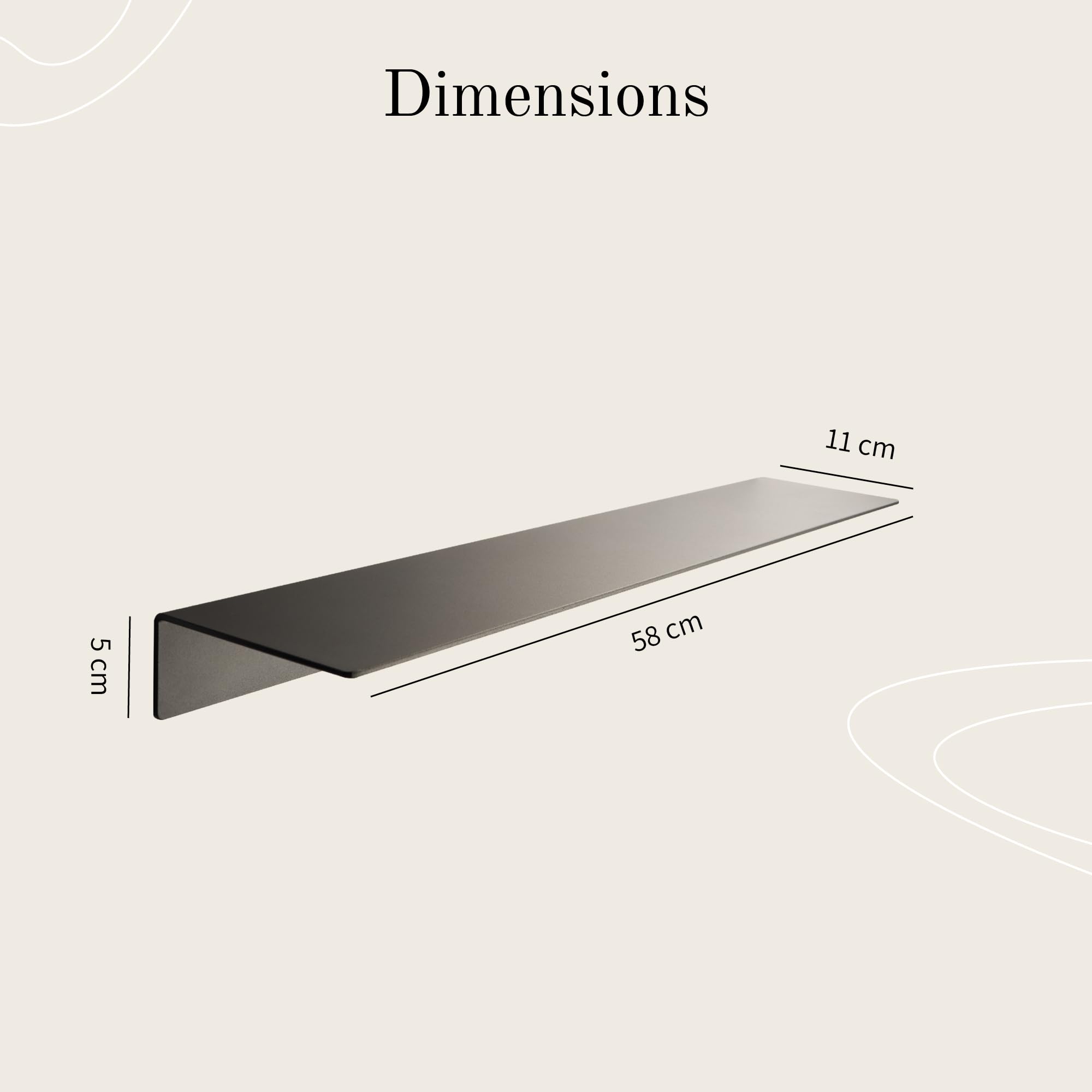 Designfabrik Hamburg Étagère Douche sans Perçage | Étagère Murale Autocollante pour Salle de Bain et Cuisine | Support de Rangement Moderne en Aluminium | 58 cm | Noir Mat