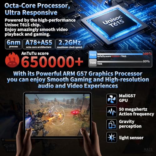 Image of Android 15 Tablet with Keyboard - 11 inch Tablet with 24GB+256GB+2TB Expand