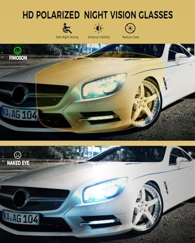 Image of Night Driving Glasses for Men Women Fit Over Sunglasses Anti Glare Polarized HD Night Vision Glasses