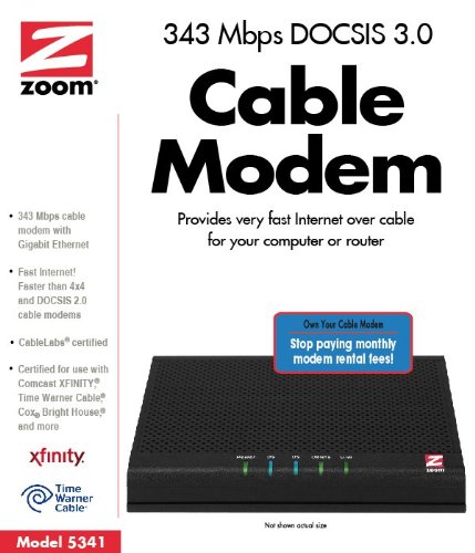 Zoom Telephonics Docsis 3.0 5341-00-00J 343Mbps Cable Modem  #TOP2