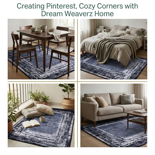 Image of Dream Weaverz Anti Slip Rectangular Carpet for Living Room & Hall | Silk | Flat Woven Soft Washable Floor Mat for Home, Bedroom Floor & Kitchen | Durable Anti Skid Rug for Daily Use (4 X 6) feet
