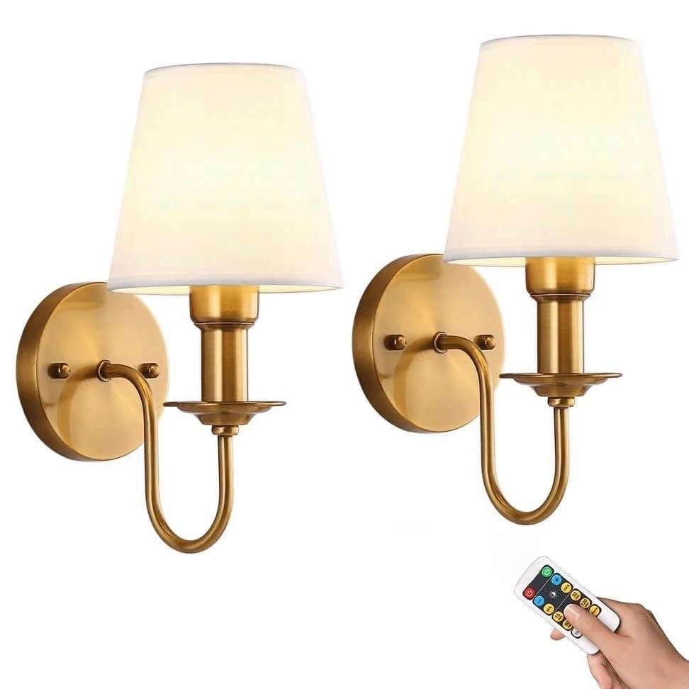 Sconces Wall Lighting Set Of 2, Wireless Dimmable LED Wall Battery