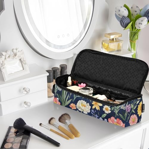 Bolso Organizador de Viaje para Herramientas de Cabello con Tapete Resistente al Calor Azul Marino miniatura 7