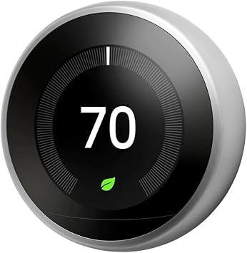 Nest T3007ES Learning Thermostat 3rd Gen, Stainless Steel with Deco Gear 2 Pack WiFi Smart Plug