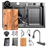 Améliorez votre cuisine avec notre ensemble complet d'accessoires pour évier de cuisine. Cet ensemble tout-en-un comprend un évier, un robinet extractible, un robinet d'eau potable, un lavabo élégant, une planche à découper, un panier d'égouttement, une rondelle de tasse, des vannes d'angle et des tuyaux d'entrée d'eau chaude/froide. Profitez d'une installation facile tout en améliorant la commodité et l'efficacité dans votre cuisine. Parfait pour tous les chefs à domicile