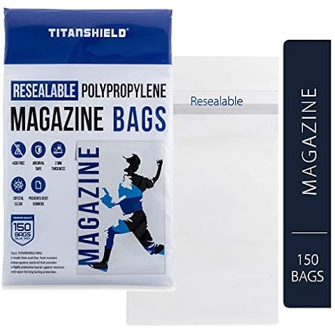 TitanShield Resealable Magazine Bags 8-3/4" X 11-1/8" with 1-1/2" Flap. (150-Count) Cover