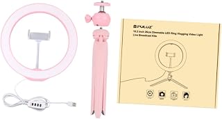 Mikikit 1 set Holder Shooting Ring of Vlog Dimmable Fill Colors Table Adjustable and LED Phone for Electronic Video Live Light Show Makeup Tripod Inch Selfie Stand Cell with Desk Tripod