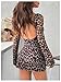 SOLY HUX Women's Leopard Print Long Sleeve Backless Bodycon Mini Dress Music Festival Outfits Clubwear Brown Leopard Small