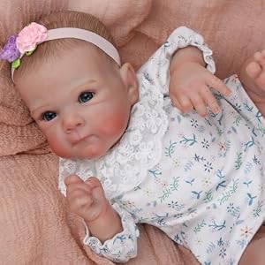 WOOROY Reborn Baby Dolls Girl 18 Inch Lifelike Handmade Realistic Newborn Baby Doll Real Life Soft Body with Gift for Kids Age 3