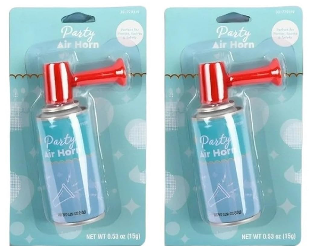 Generic 2/Pack Air Horn Noise Maker, Handheld Pump, Loud for Parties, Sports, Safety Outdoor Events 0.53 Oz (15 g) each Can