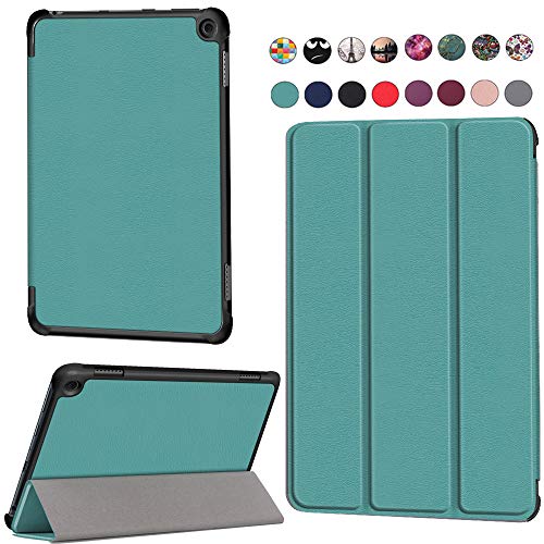 Fire HD 8 2020/Fire HD 8 Plus 2020 用の ケース Fire HD 8/8 Plus 2020 第10世代 用の カバー タブレットケース 全面保護型 三つ折りスタンド 正面合成革 オートスリープ機能 スマートカバー 耐衝撃