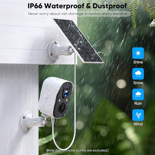Poyasilon 2-Pack Solar Security Cameras Wireless Outdoor,2K Solar Camera Wireless for Home Color Night Vision Two-Way Talk Two Spotlights,Cloud/SD Only 2.4GHz WiFi - image 6