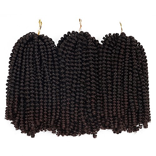 Beyond Beauty Spring Twist Crochet Hair 90strands 8 Inch Fluffy Spring Twists Braiding,Spring Twist Crochet Braids Bomb Twist Crochet Hair for Black Women(T1B 33)