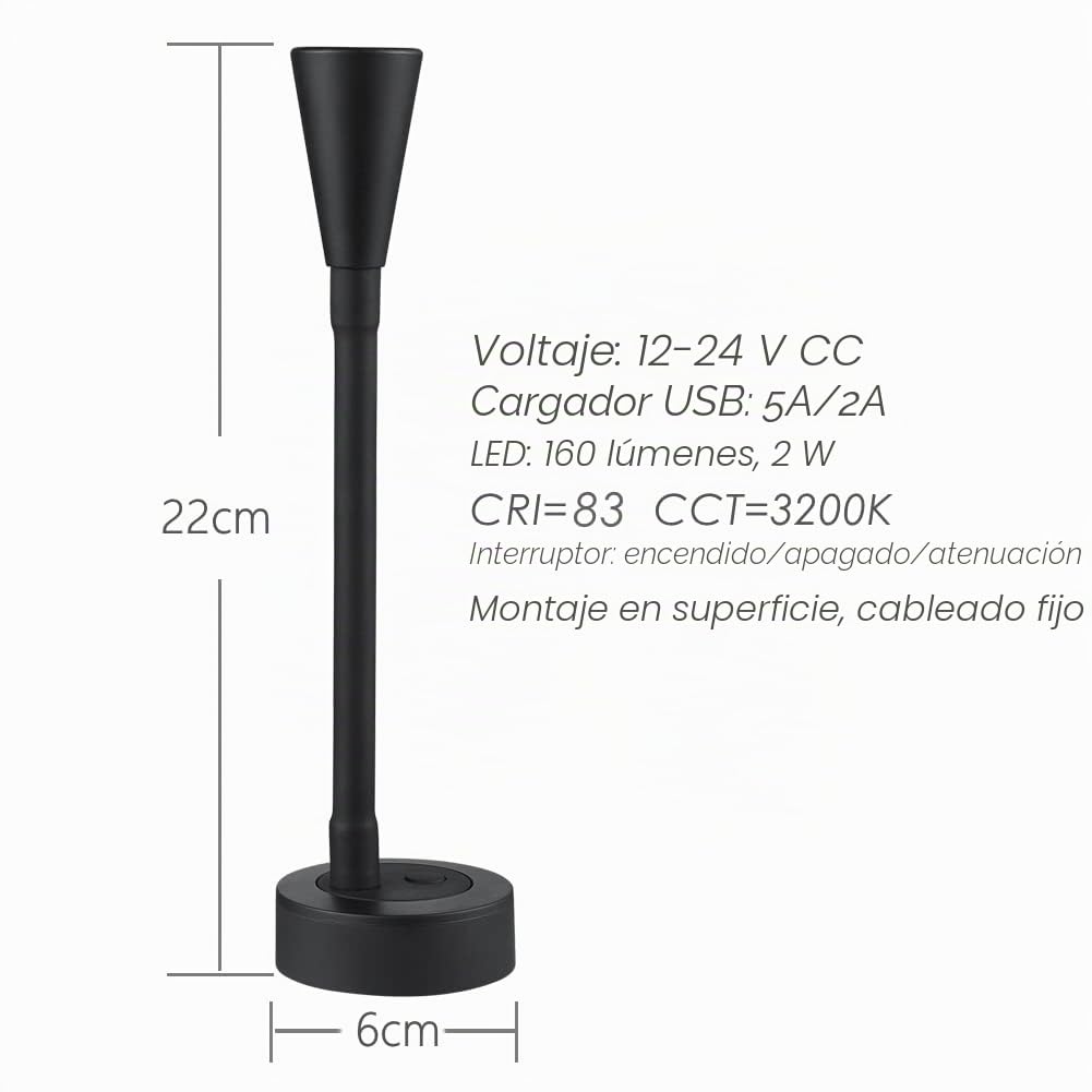 acegoo 2 x Lámpara de Lectura LED 12V Autocaravana Regulable Lámpara de Cama Cuello de Cisne Flexible 3200K DC 24V avec USB para Caravana Barco Camión Furgoneta Remolque Interior Montaje en Superficie