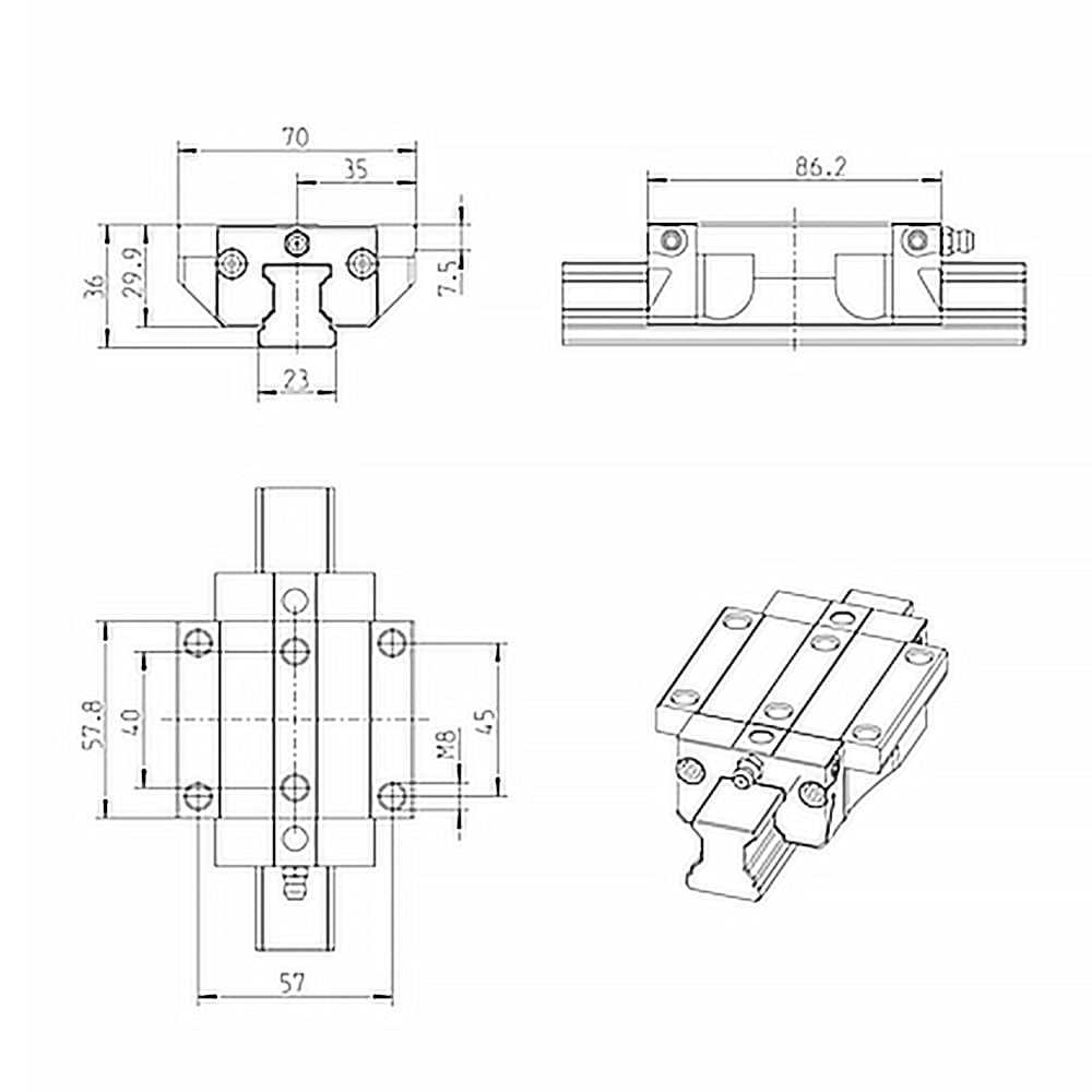 Rexroth FNS Ball Slider Linear Block Linear Guide Slider Linear Bearing Linear Carriage R165129420 R165129422 R165129320 R165129322 R165121420 R165121422 R165121320 R165121322 (1, R165129420)