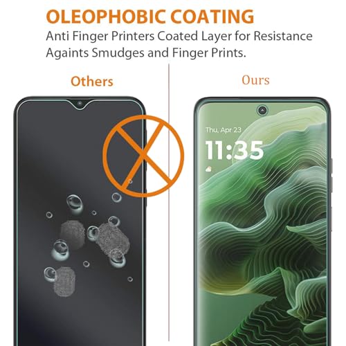 AOKUMA Tempered Glass for Motorola Moto G35 5G Screen Protector, [2 Pack] Premium Quality Guard Film, Case Friendly, Shatterproof, Shockproof, Scratchproof oilproof - Image 5