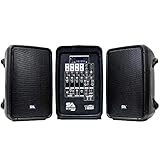 Seismic Audio - SA-KPTVL8 - Portable 8 Channel 500 Watt 8 Inch PA/DJ Speaker & Amplifier System with Bluetooth