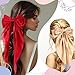 Mimorou 25 Pcs Satin Hair Bows Bulk Silky Big Hair Bows for Women Oversized Long Tail Ribbons Large Knot Clips Barrettes for Holiday Gifts(Floral)
