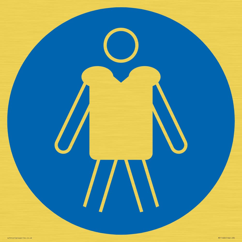 Mandatory: Wear personal flotation devices Sign - 300x300mm - S30