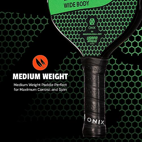 Image of Onix Graphite MOD Z5 Carbon Fiber Pickleball Paddle with Wide-Body Shape. Honeycomb Core, Graphite Face & Cushion Comfort Pickleball Paddle Grip