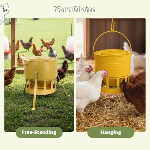 KOL Metal Chicken Feeder 20lbs Capacity with 12 Ports by KOL - Used condition - Image 6