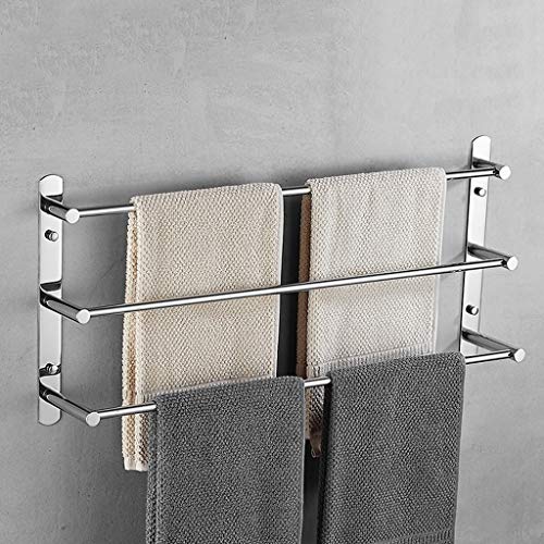 Toallero de 80cm contra el desorden textil con montaje seguro de pared en acero inoxidable 5