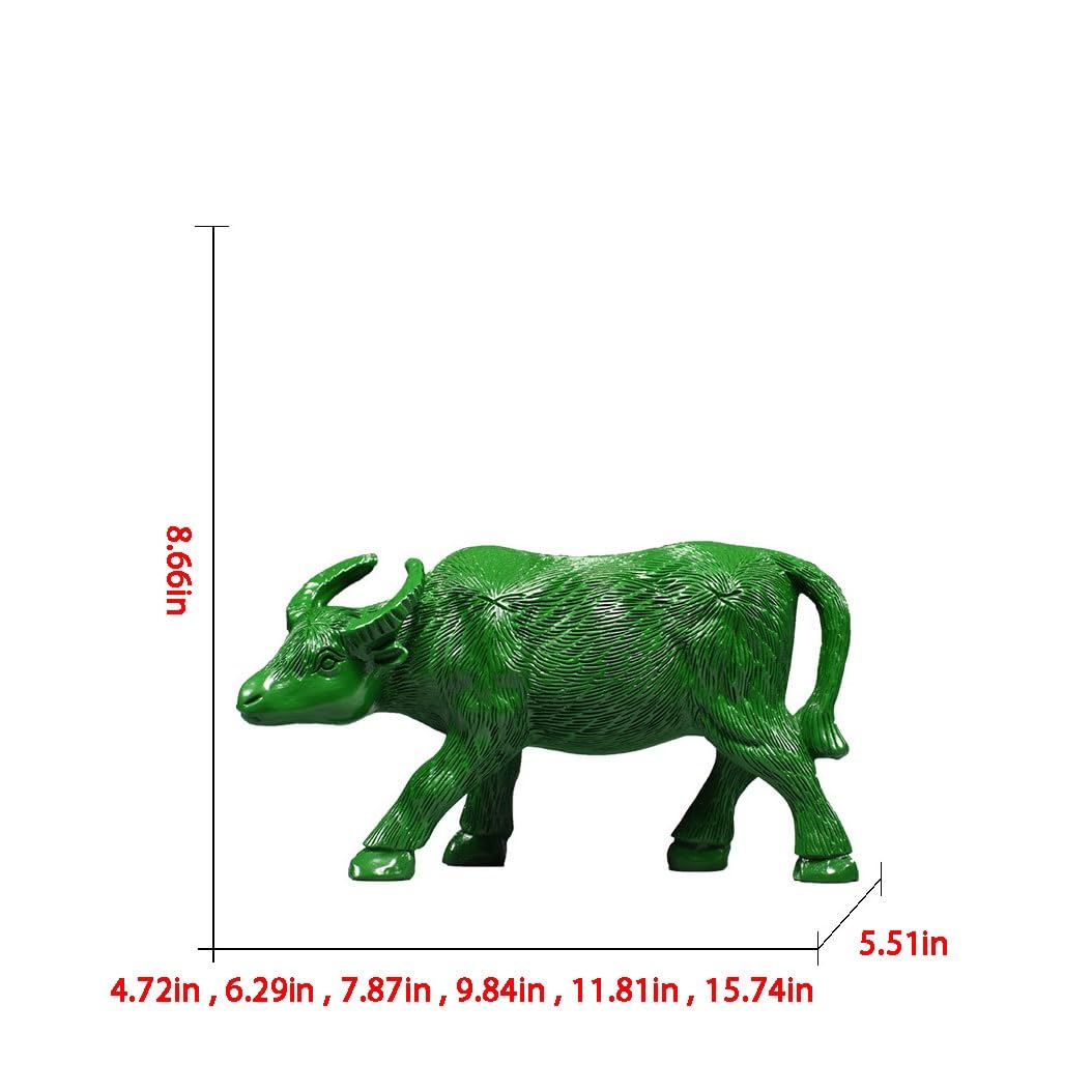 Dekoracja biurowa, rzeźbiona w drewnie, krowa, ornament, lite drewno, buffalo, rzemiosło, zwierzę, dekoracja salonu, dekoracja stołu (7,87 cala)