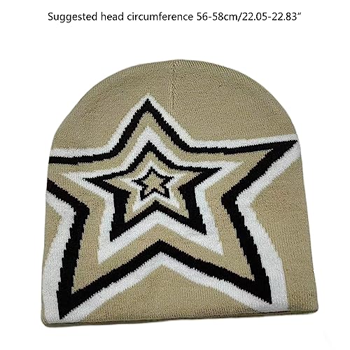 Multiple Color Teens Elastic Windproof Star Pattern Hat Ear Protector Hat Winter Cycling Skiing Supplies Red4